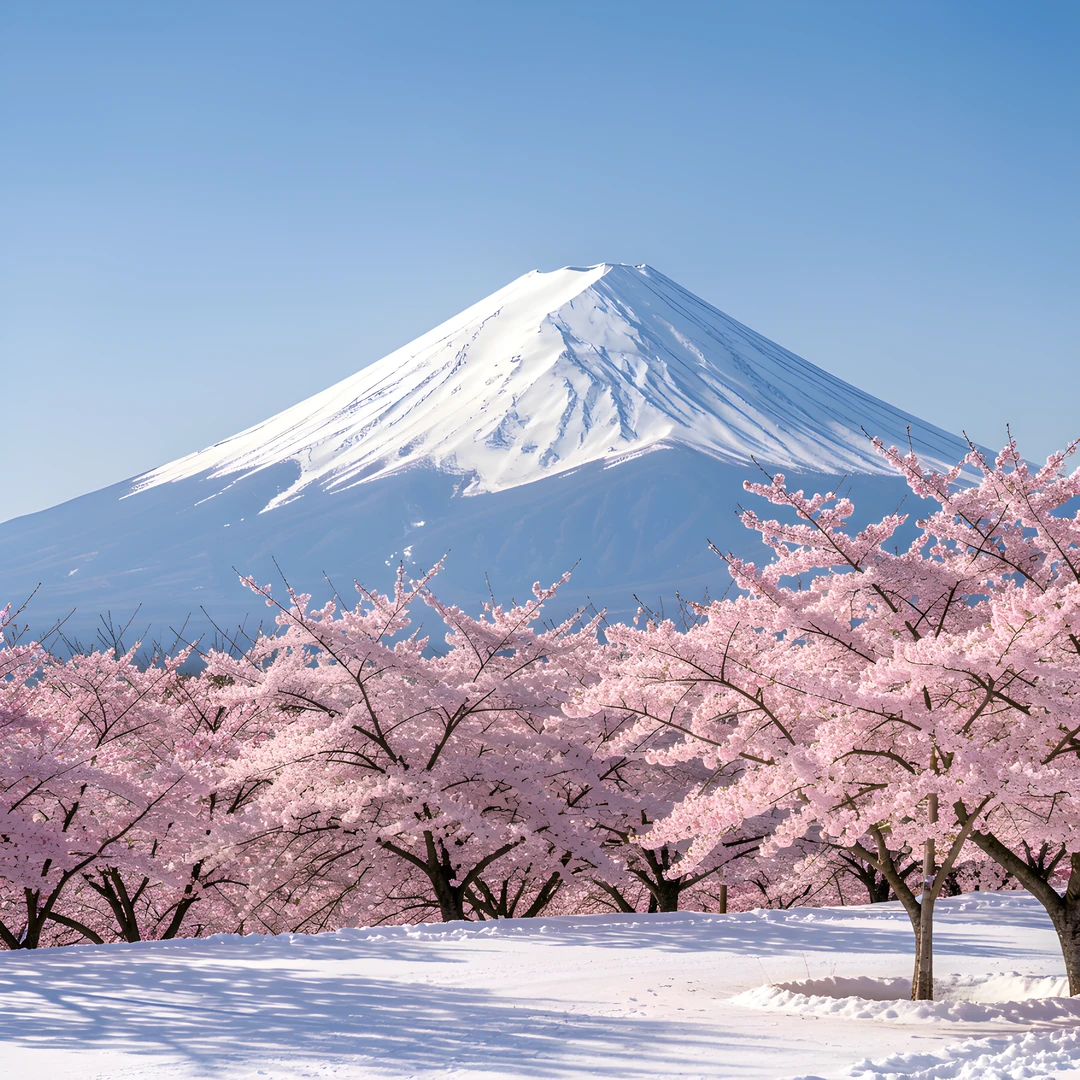 Sakura Snowfall Fuji