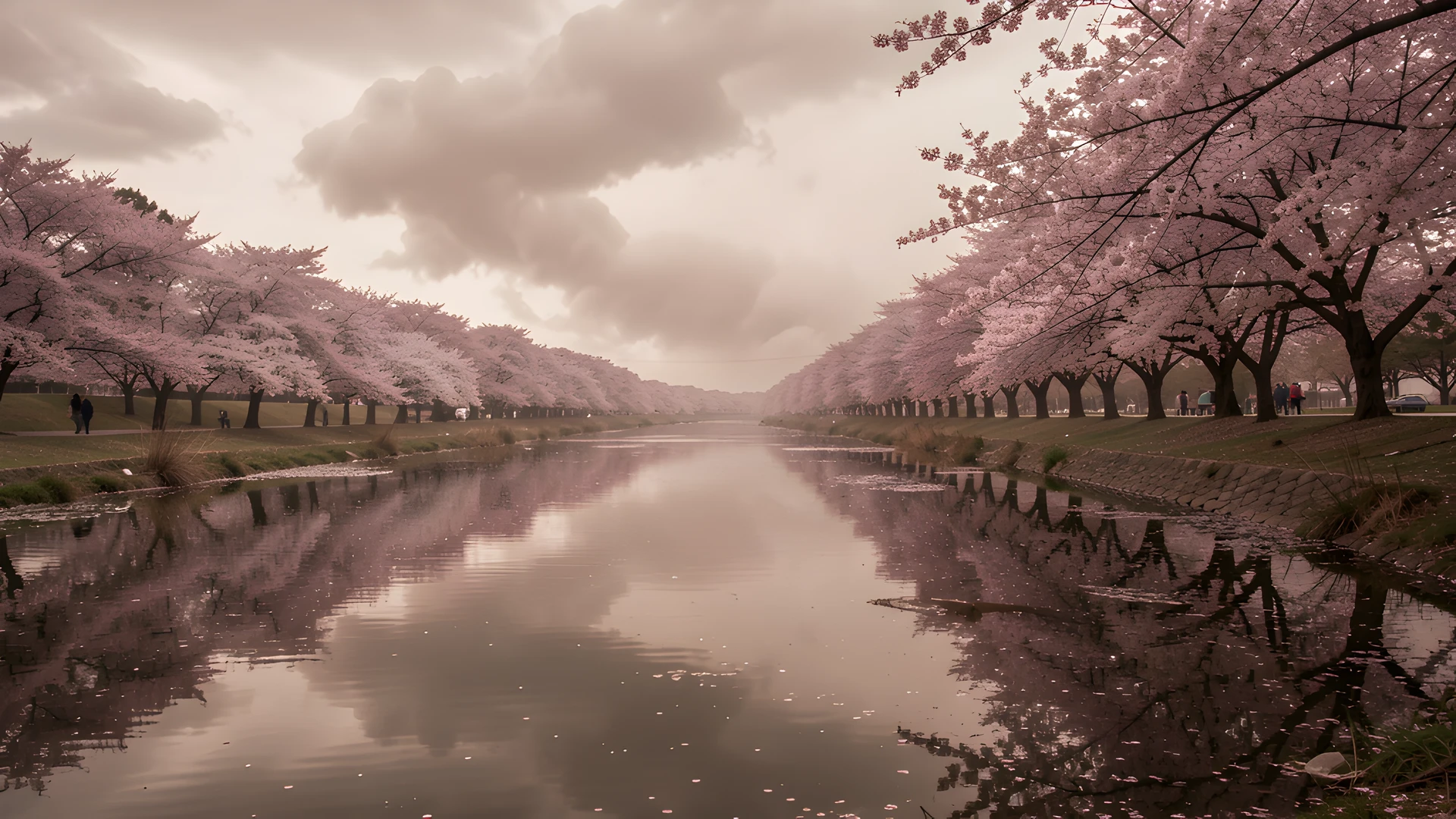 Cherry Blossom Reflection