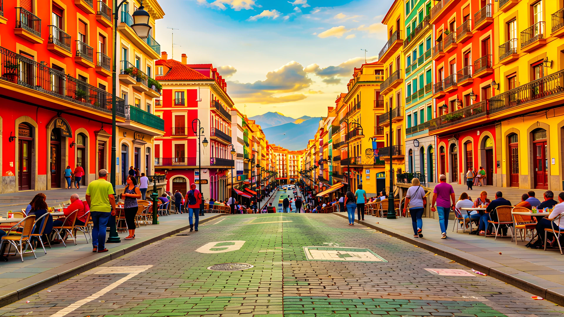 Gaudy Street Scene