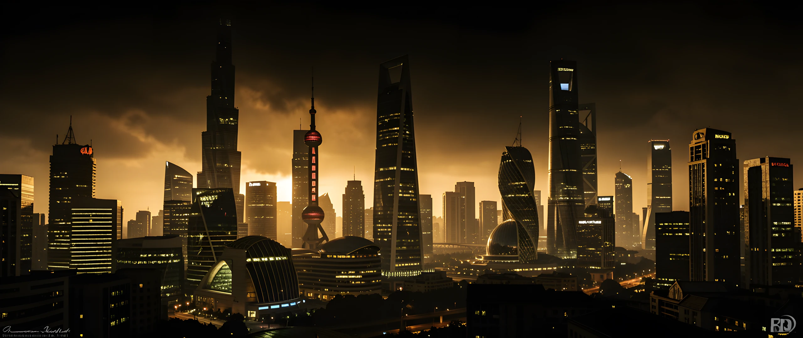 Shanghai Night Sky