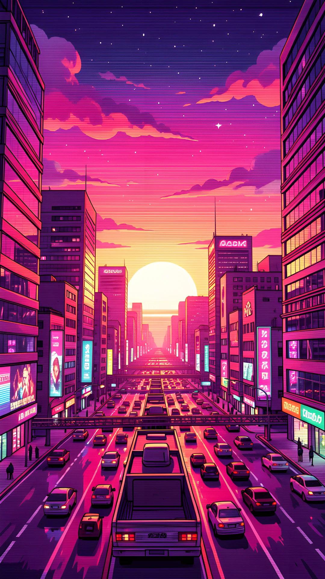 Retro Faded Cityscape