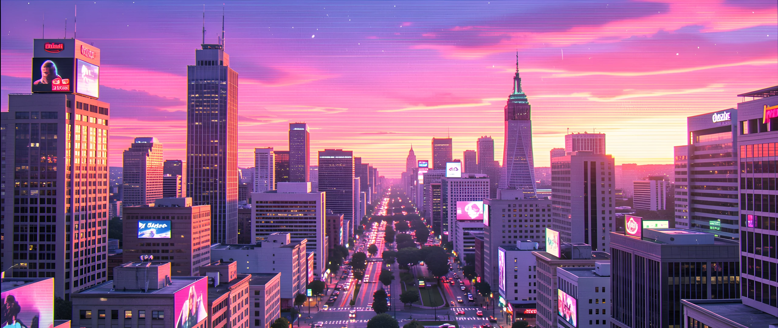 Retro Sunset City