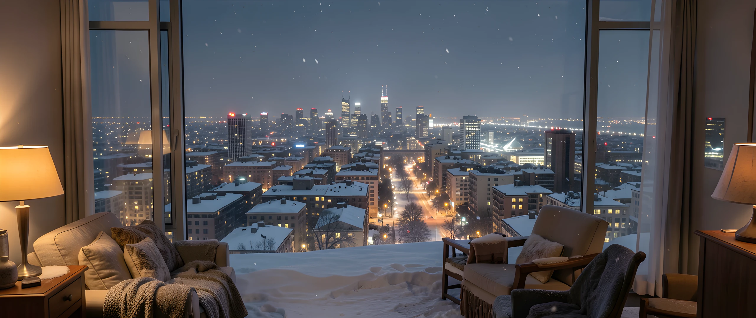 Snowy Cityscape