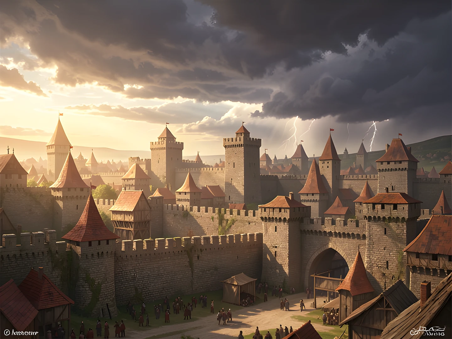 Stormy Castle Walls