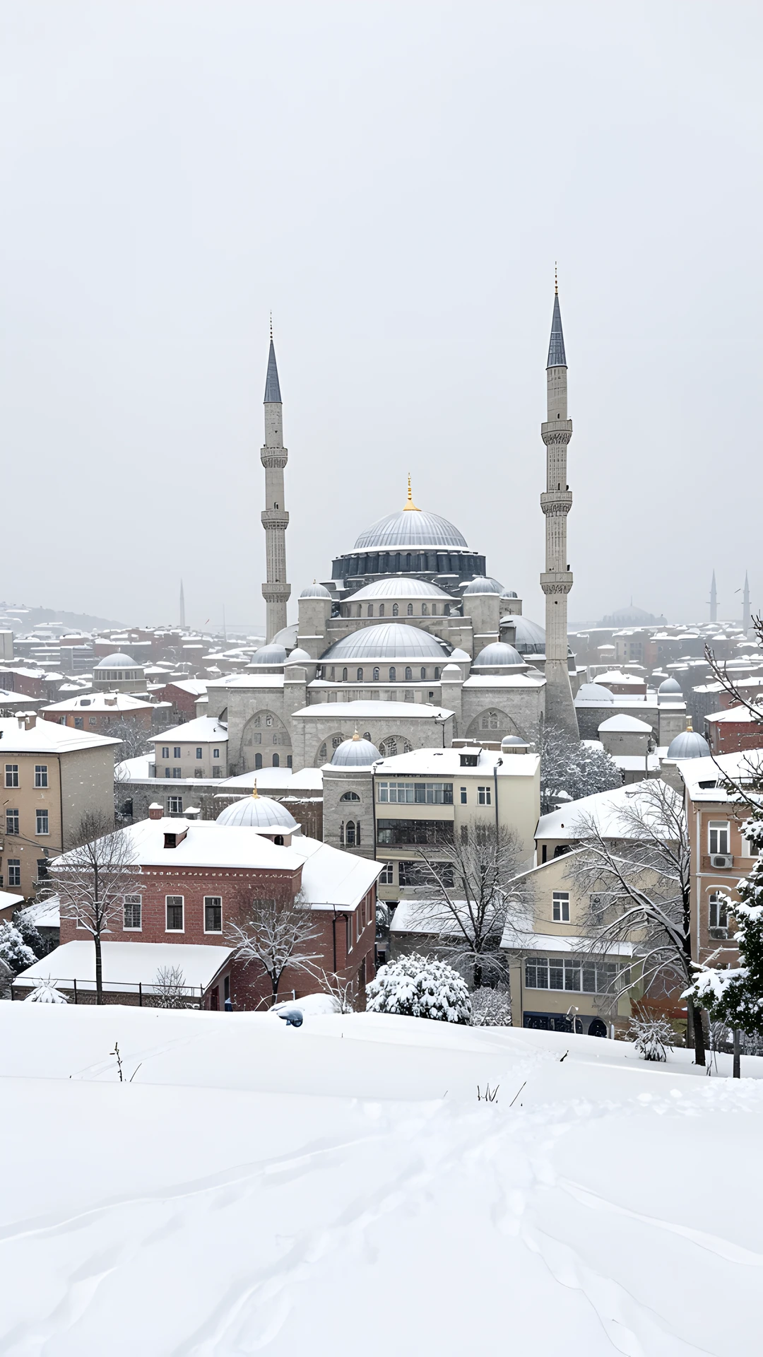 Snowy Mosque Walls