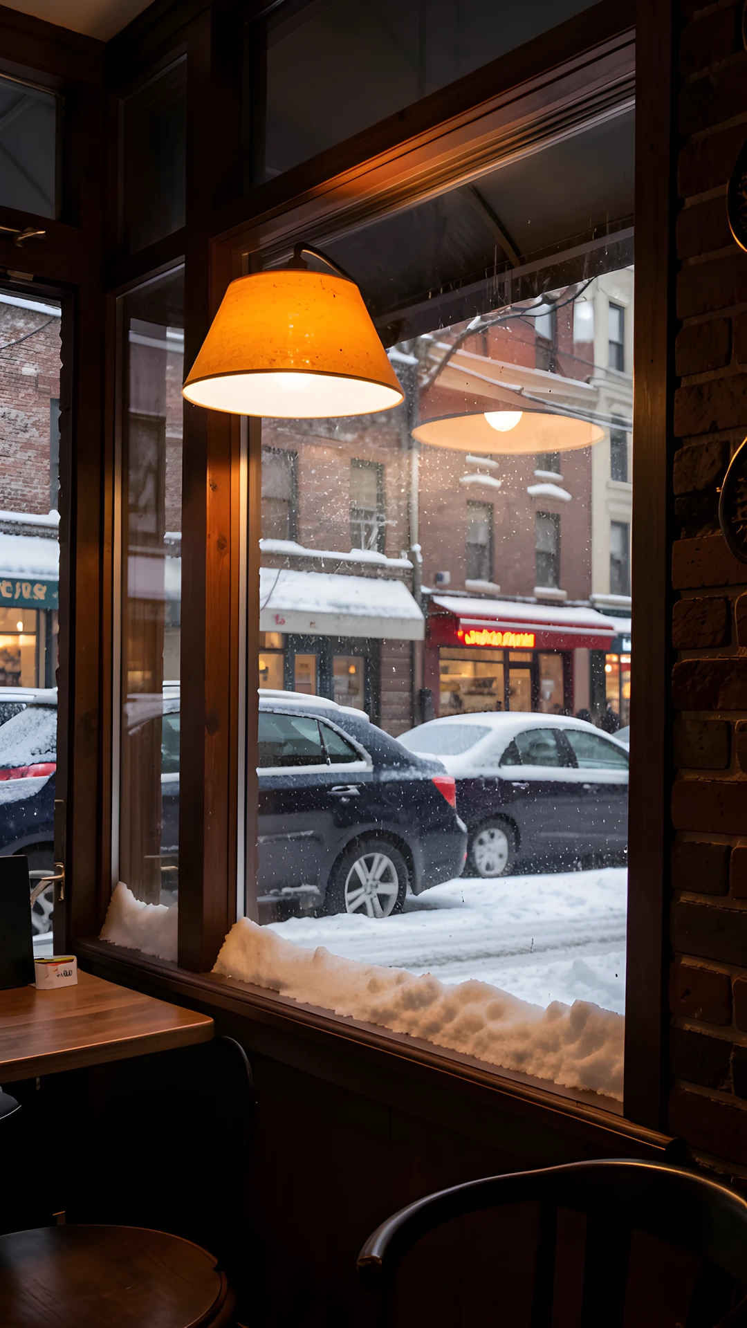 Snowy Coffee Scene