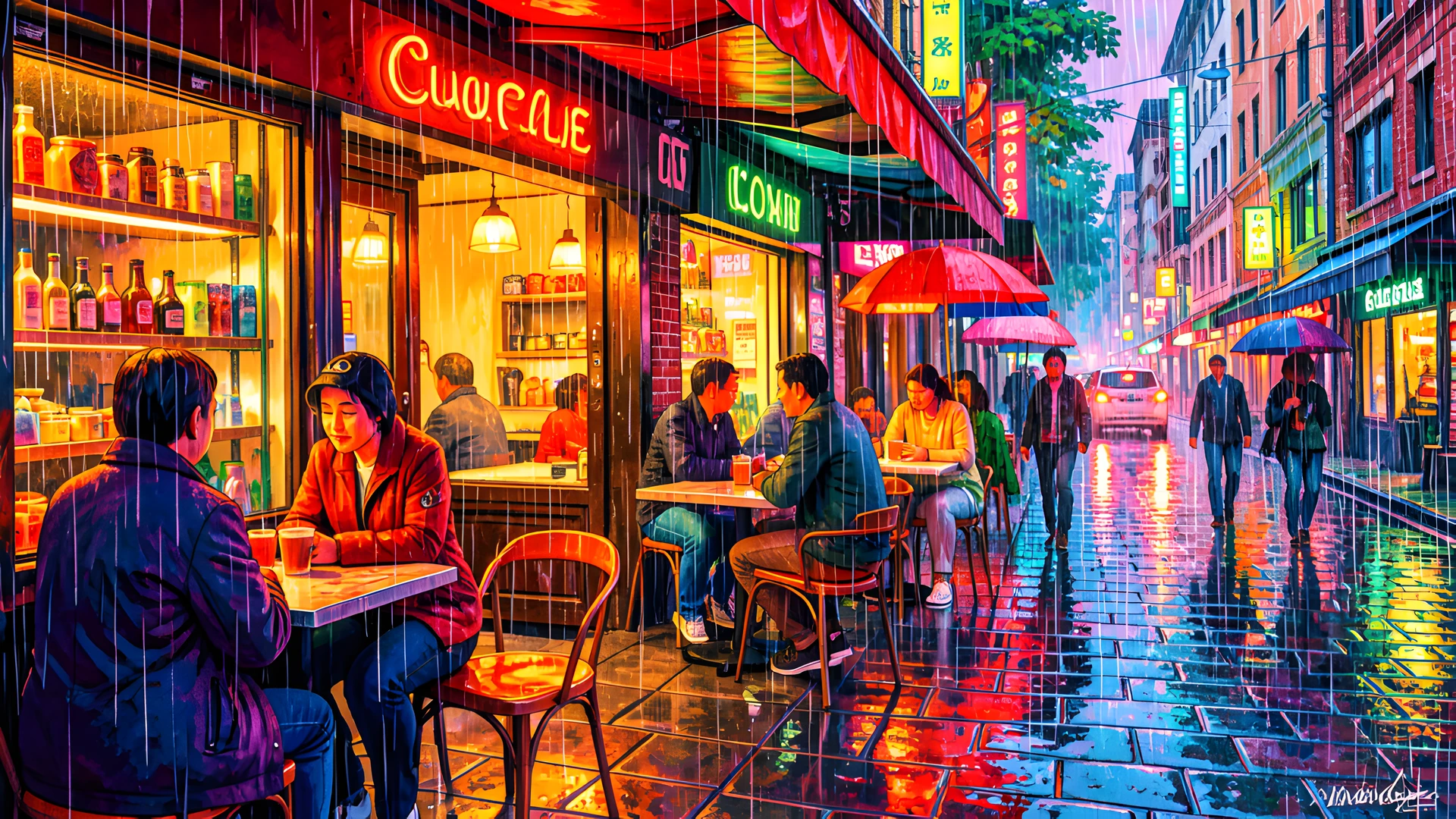 Rainy Coffee Shop