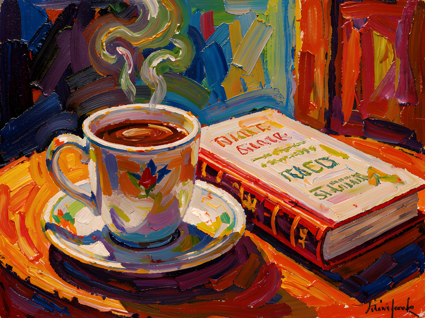 Impressionist Coffee Scene
