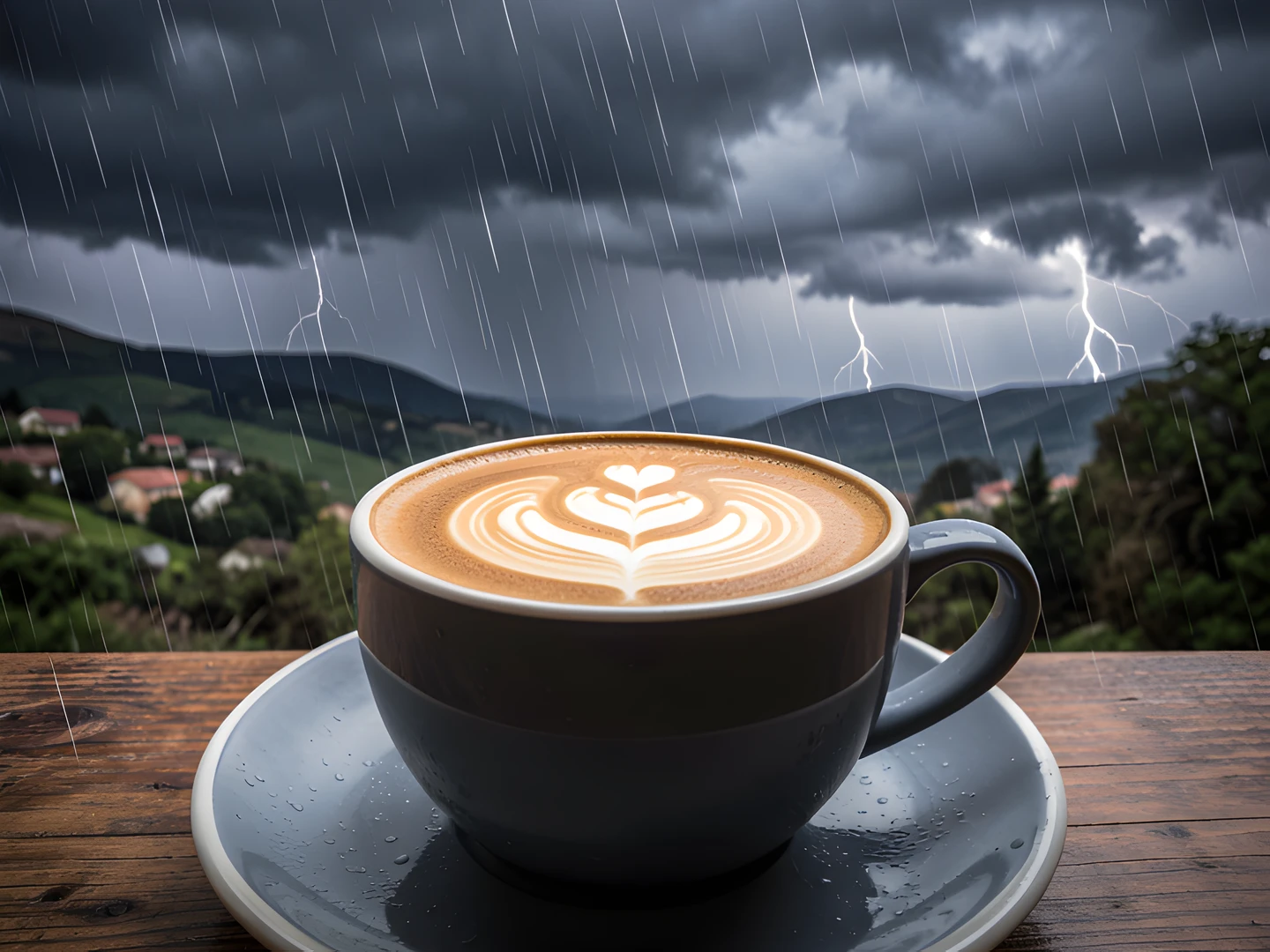 Rainy Cafe Scene