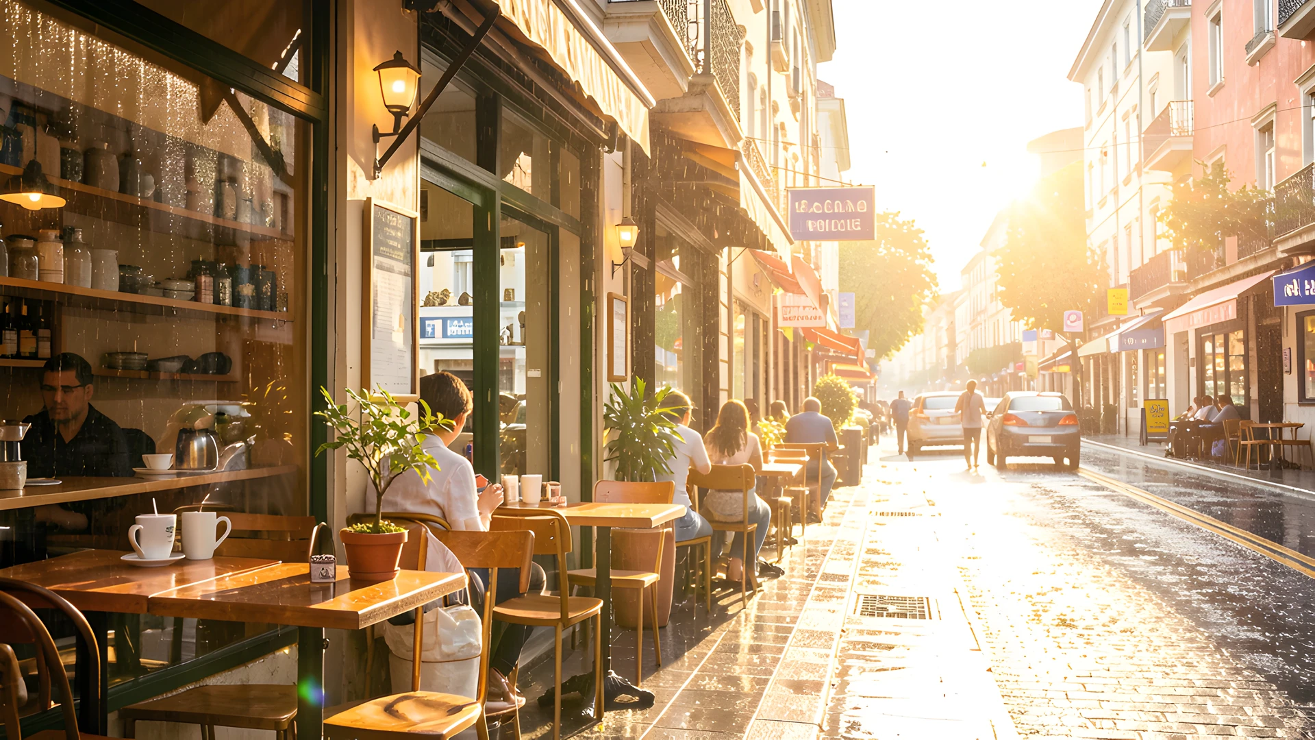 Rainy Coffee Shop