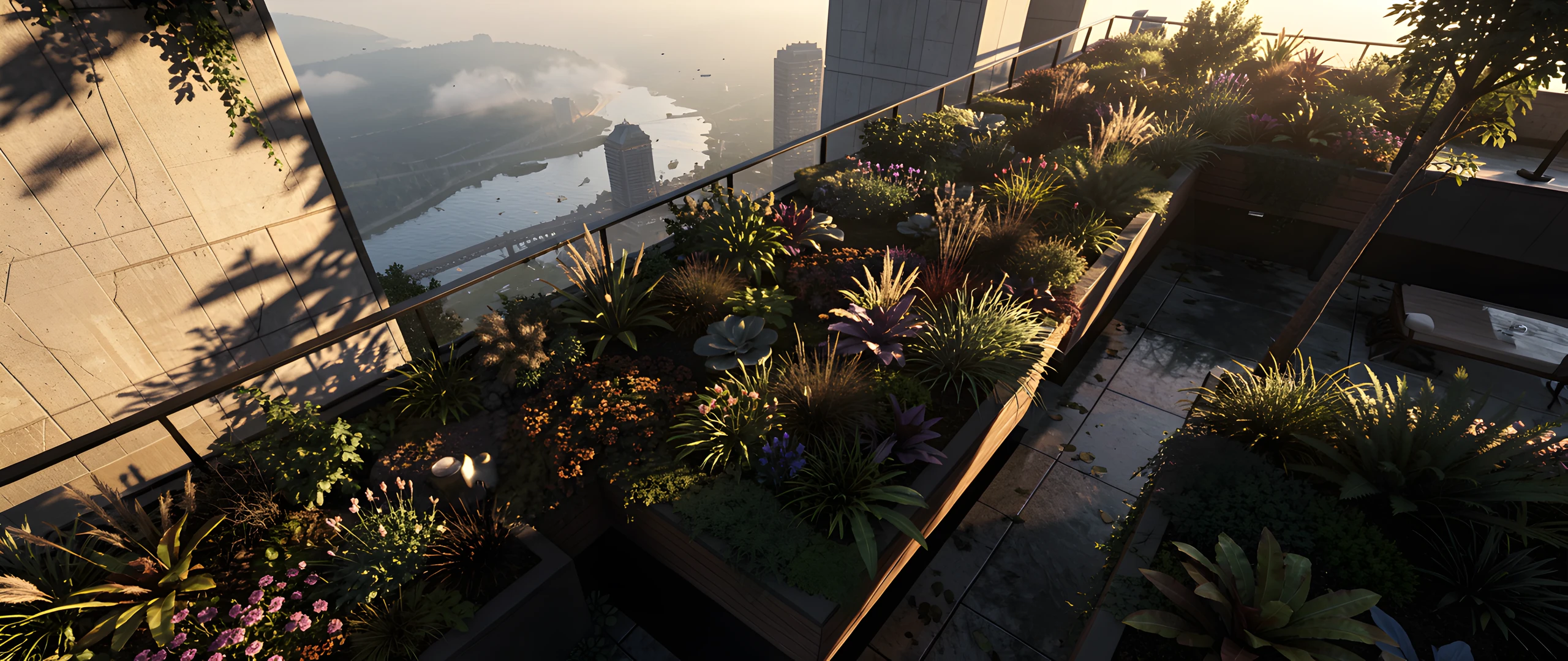 Rooftop Cityscape