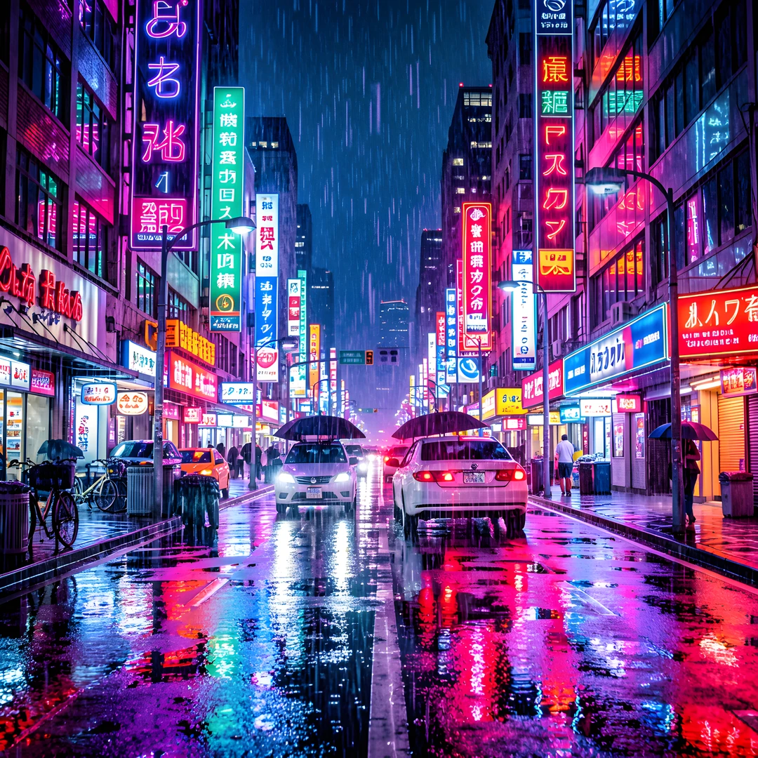 Neon City Storm