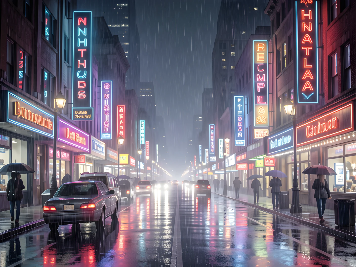 Rainy Cityscape