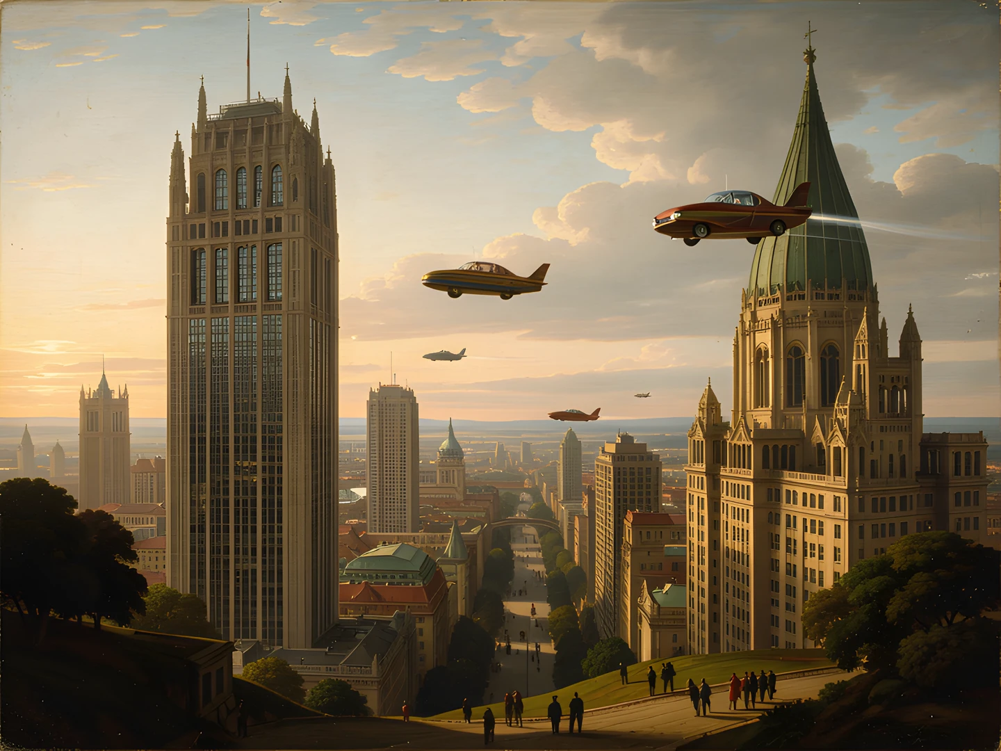 Renaissance Cityscape Flying