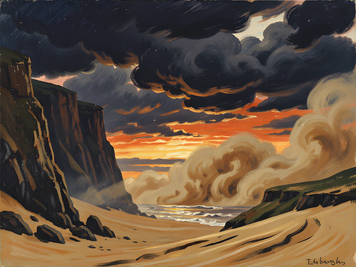 Stormy Cliff Sunrise