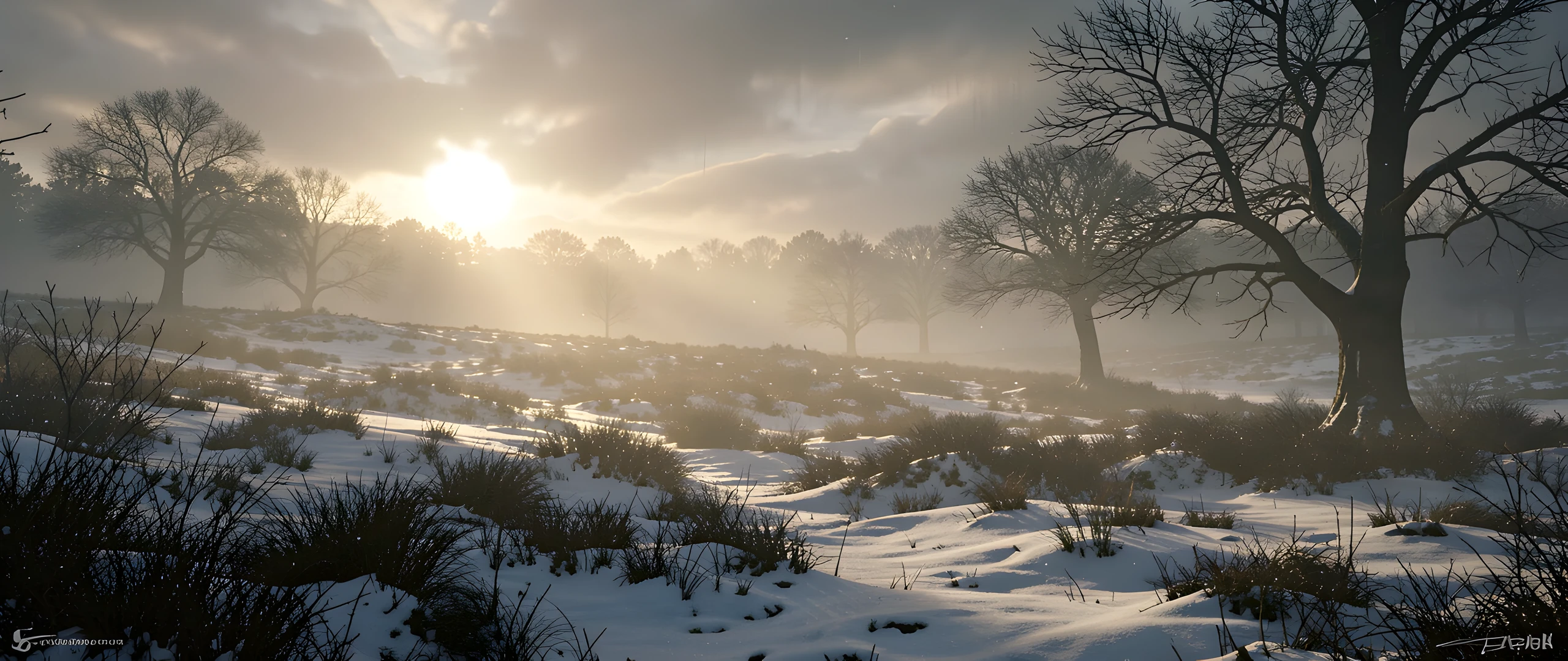 Misty Winter Landscape
