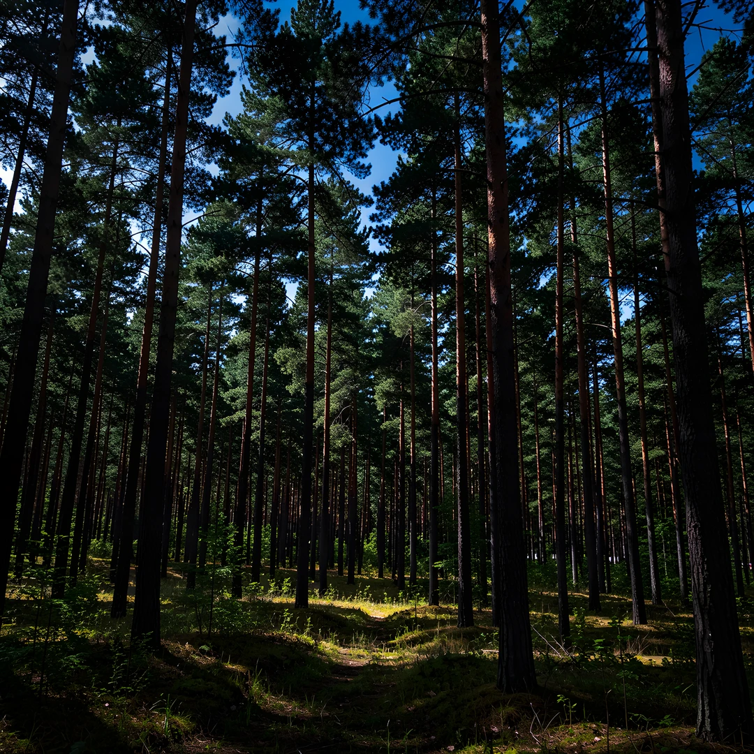 Moonlit Pine Shadows