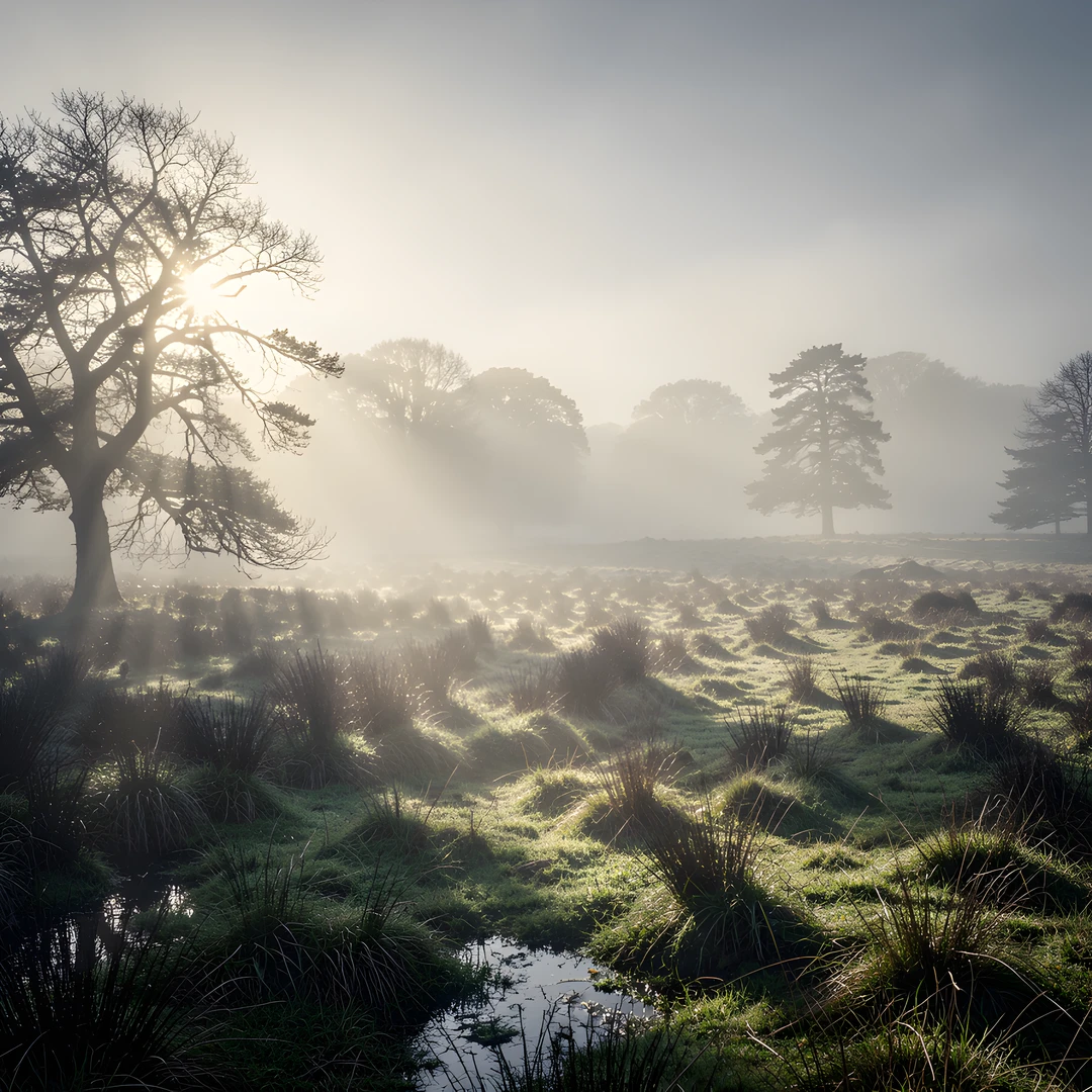 Misty Highland Sunset