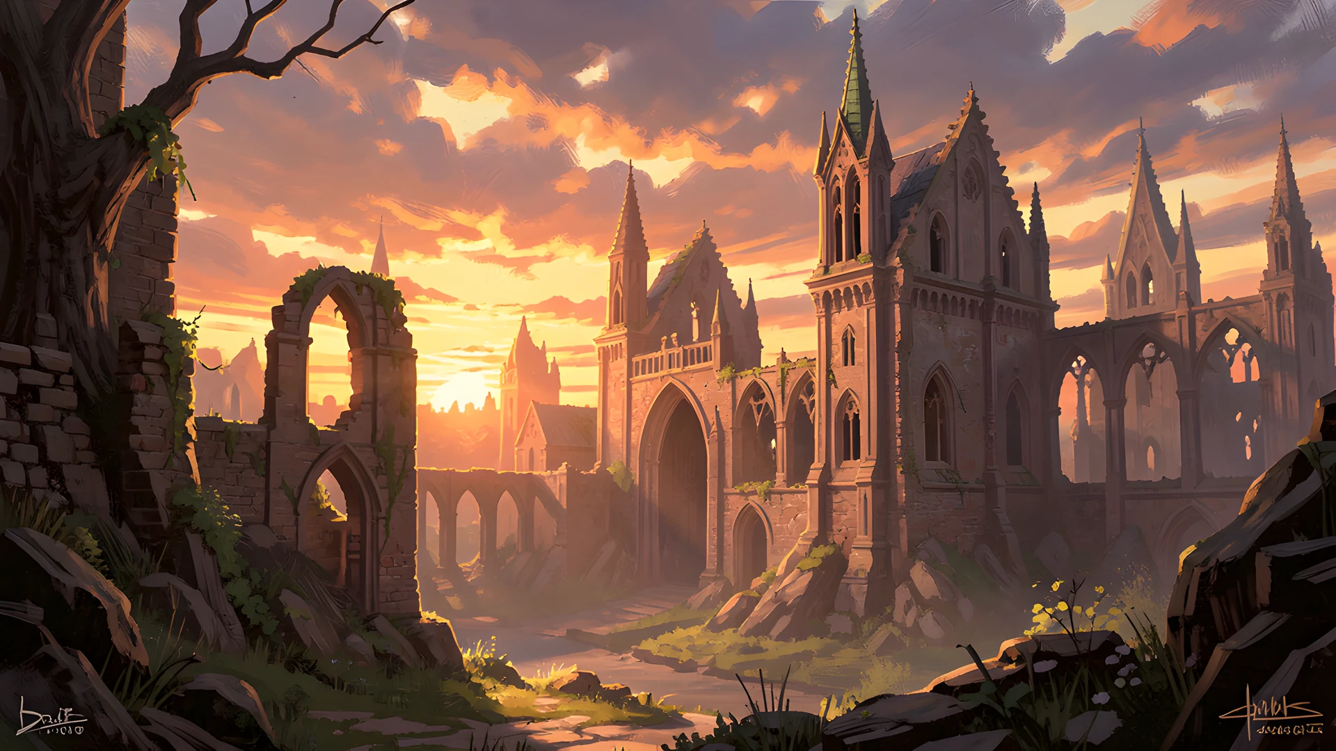 Gothic Sunset Castle