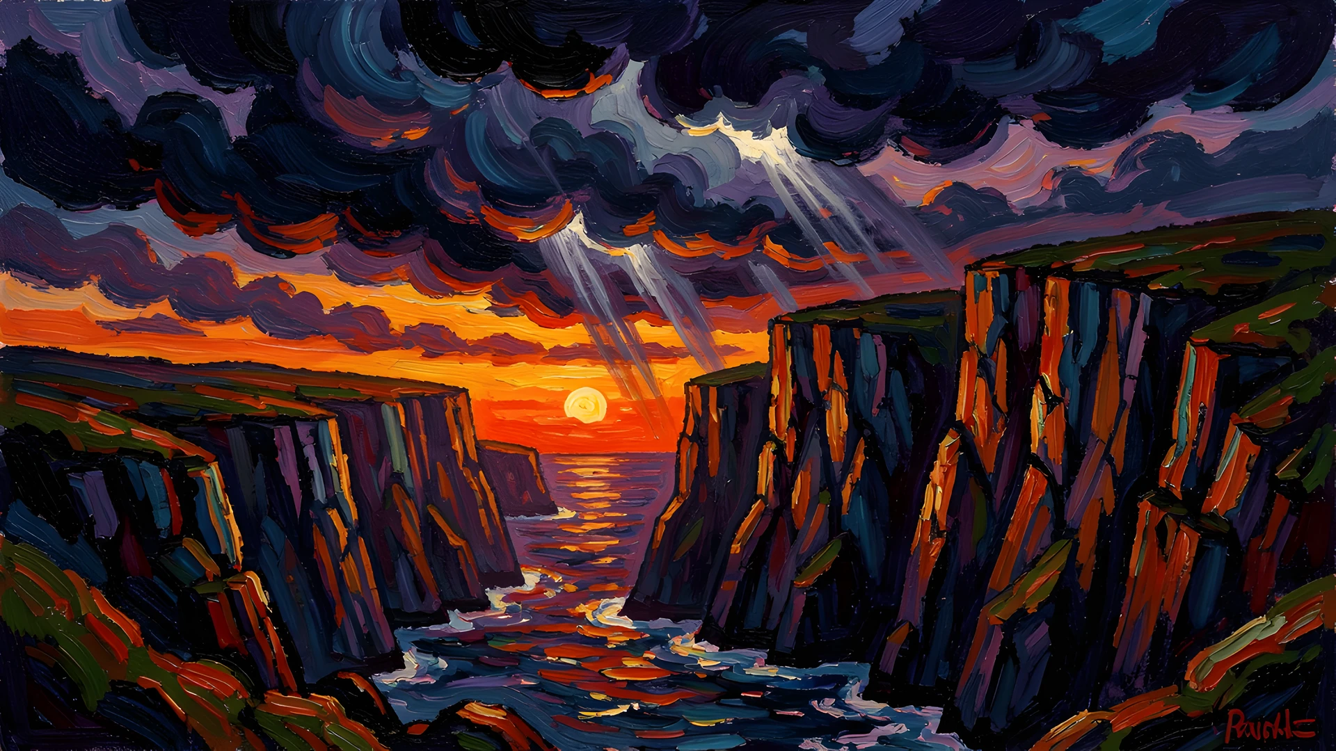 Impressionist Storm Cliffs