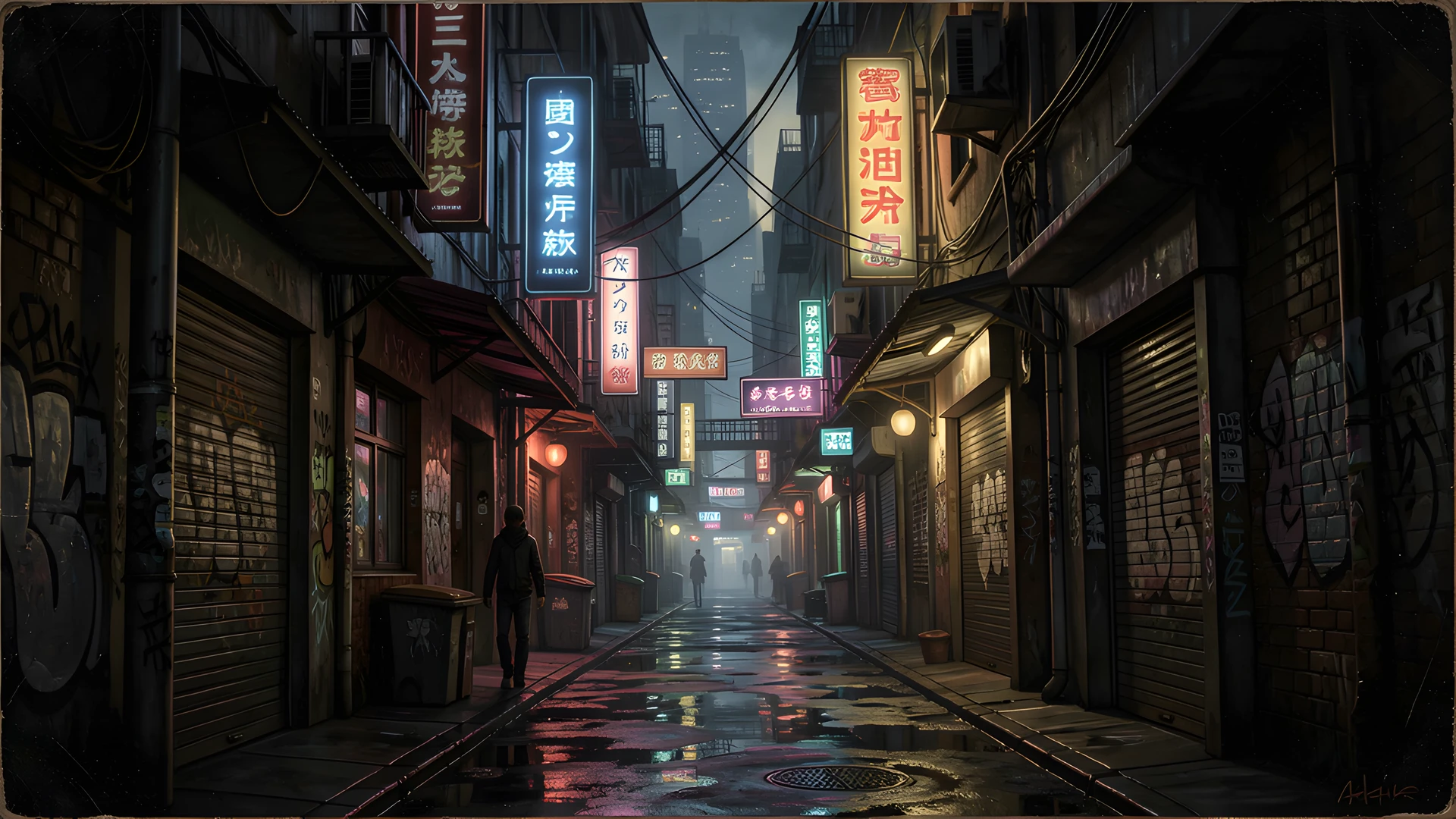 Neon Alley Night