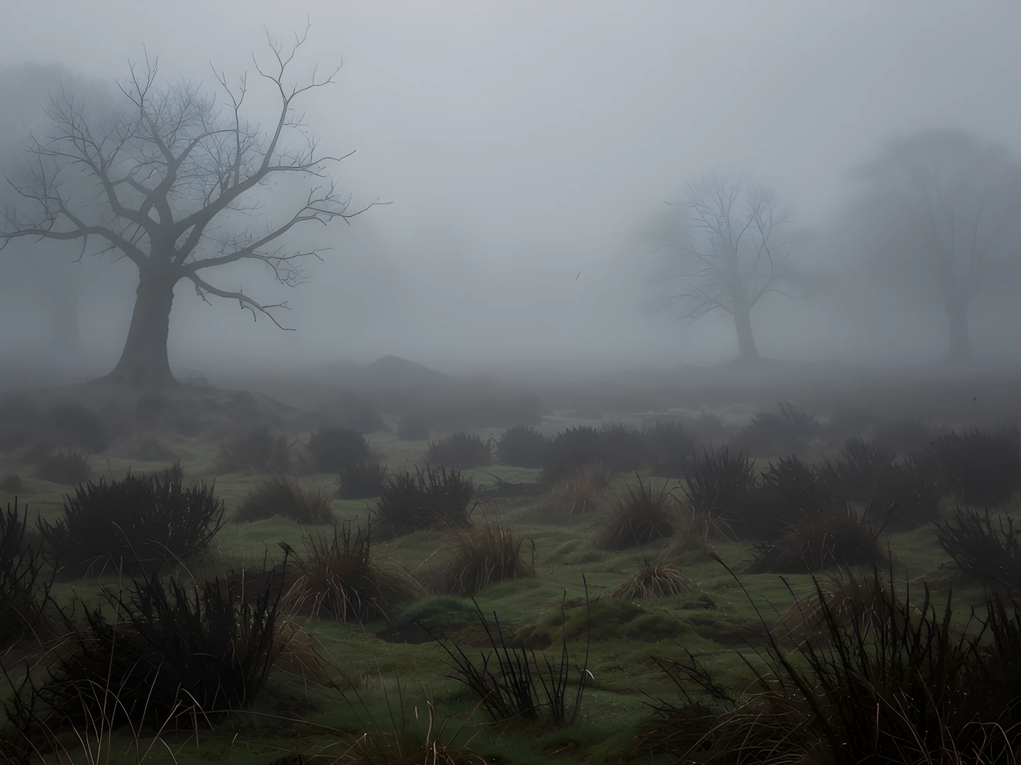 Misty Dark Landscape