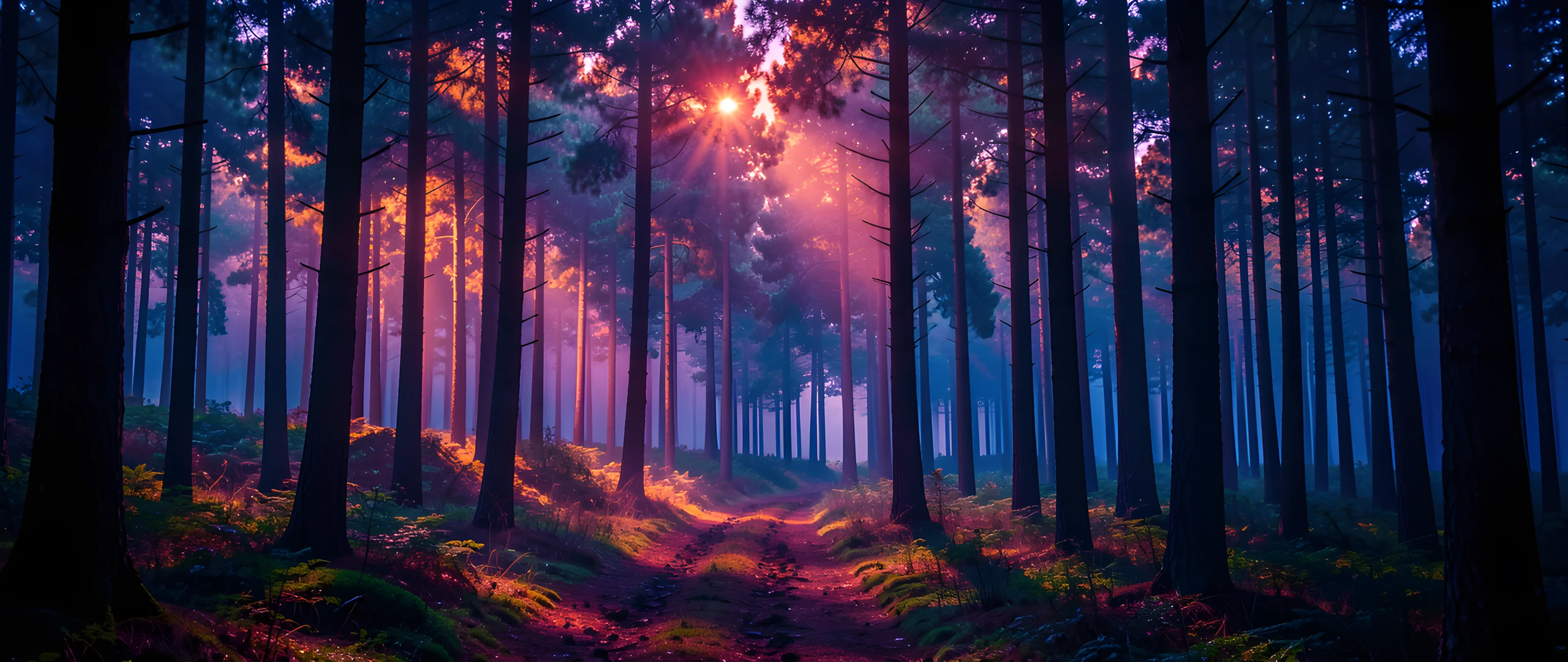 Midnight Pine Forest