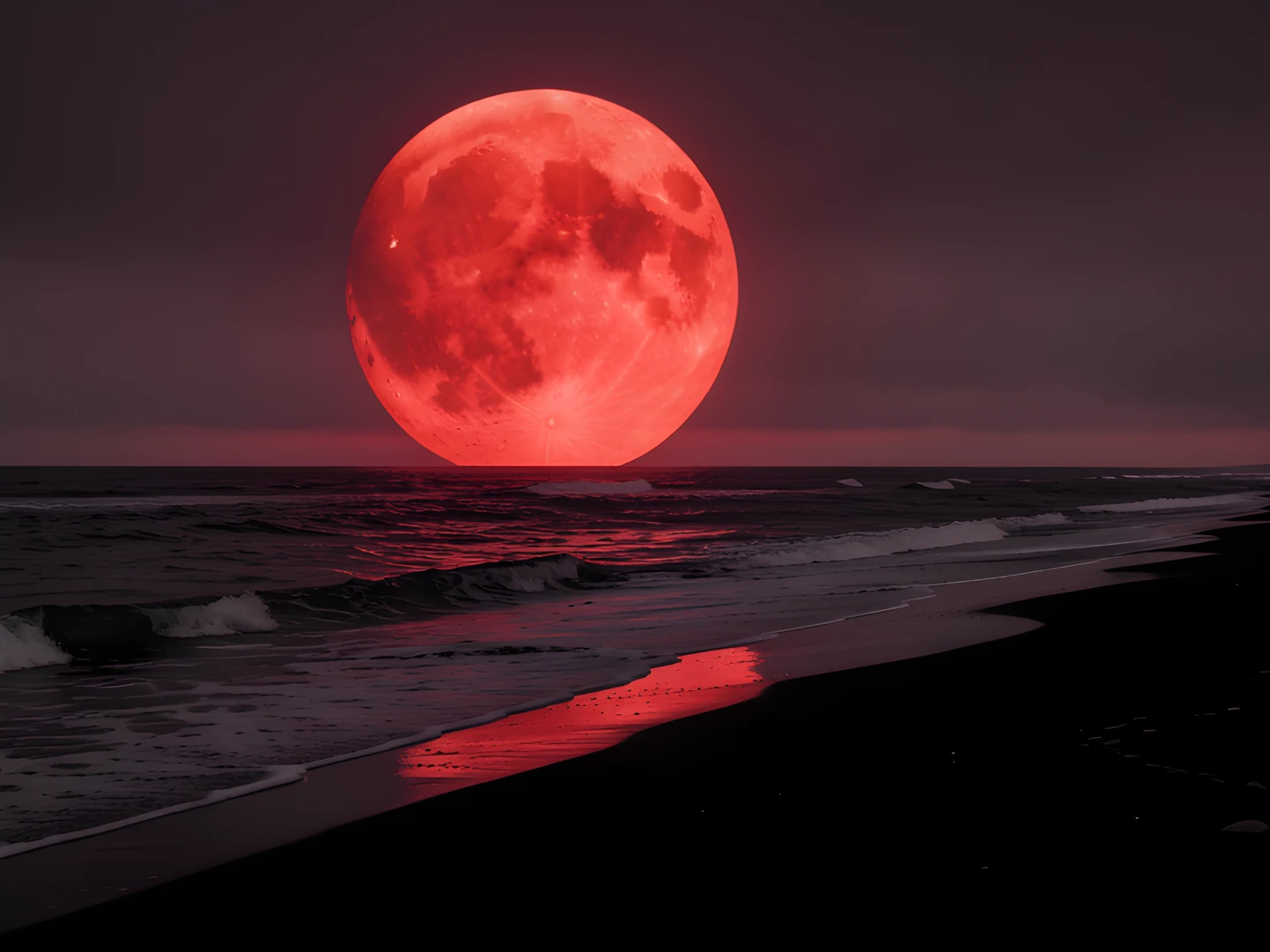 Moonlit Beach Scene