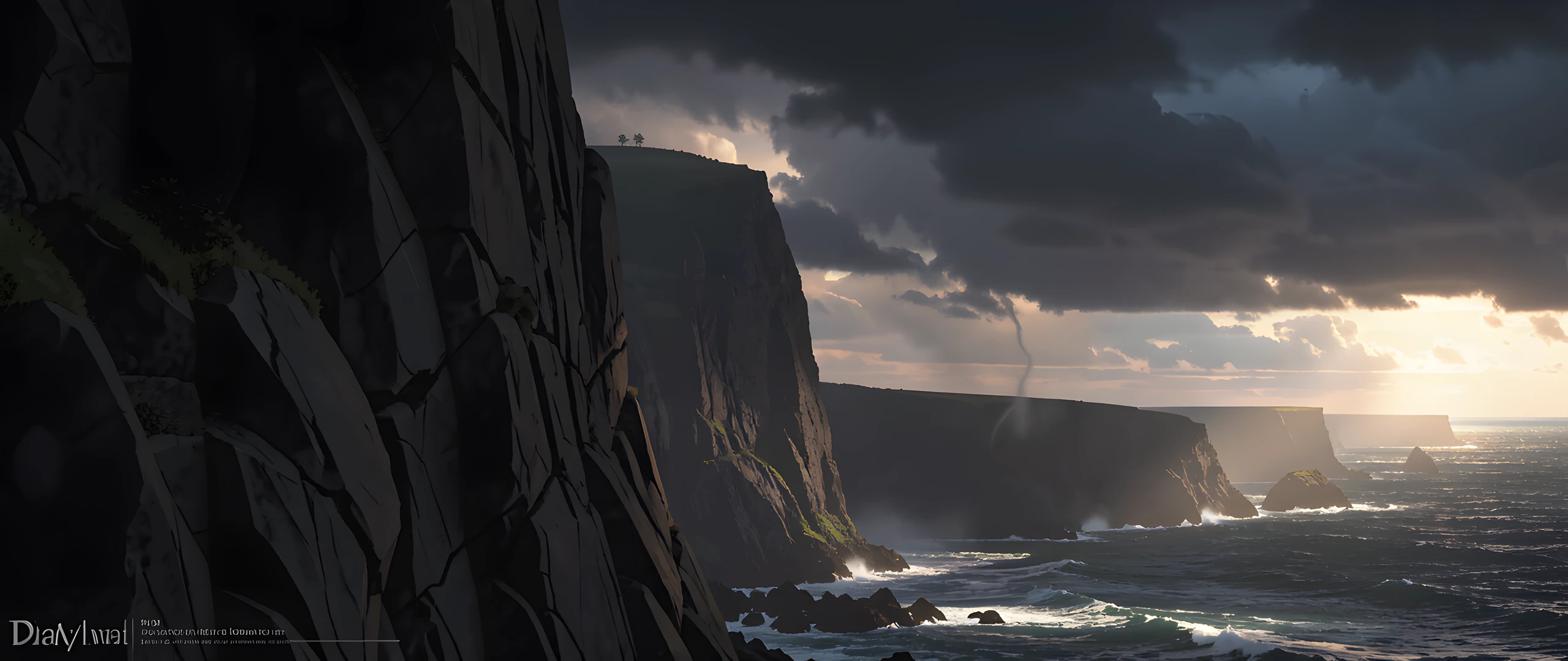 Stormy Cliff Scene