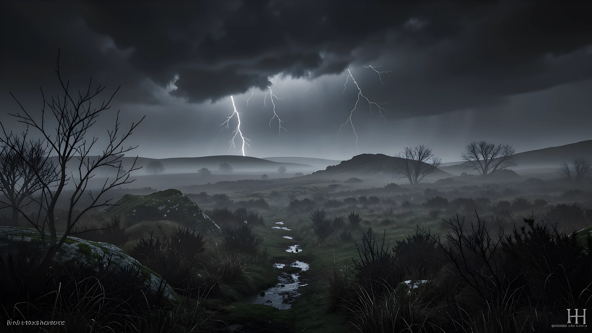 Misty Dark Moorland
