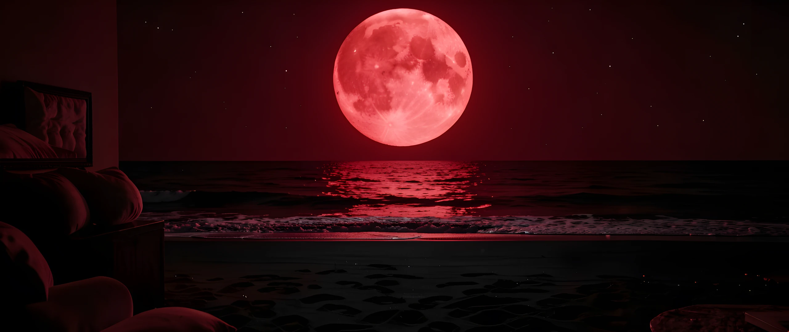 Dark Beach Scene