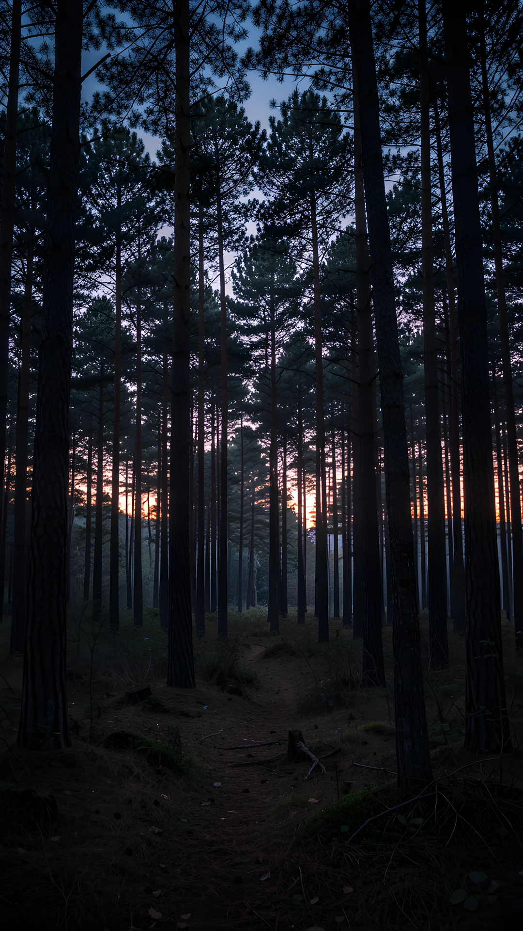 Twilight Pine Woods