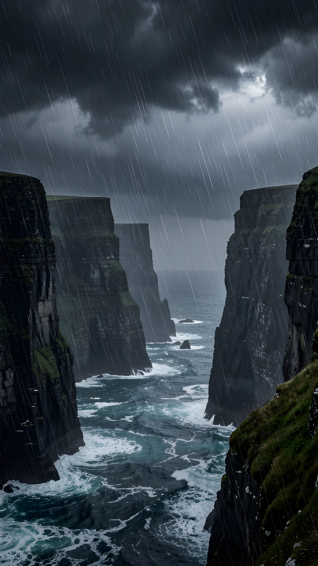 Stormy Ocean Cliffs