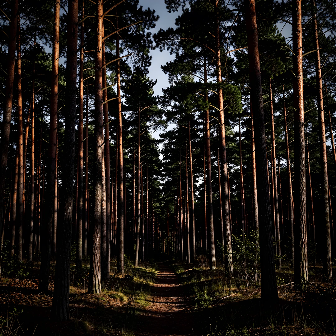 Moonlit Dark Forest