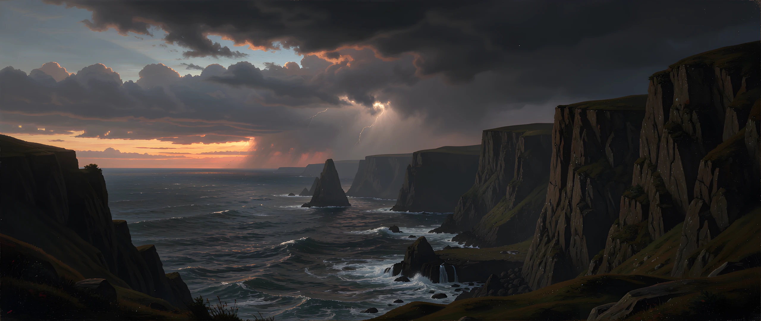 Turbulent Ocean Cliffs