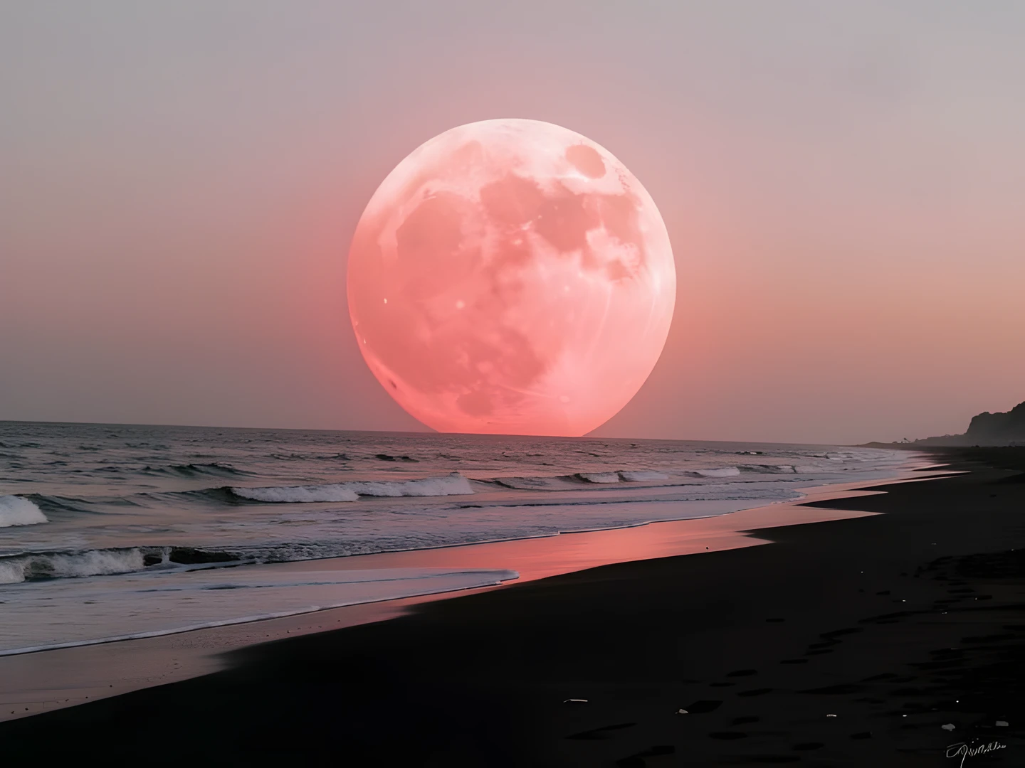 Moonlit Beach Scene