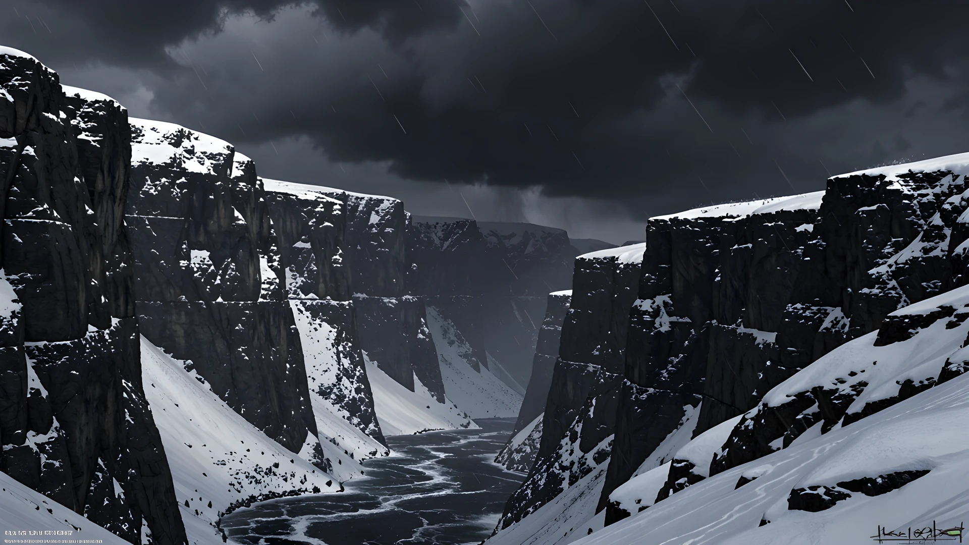 Frozen Cliff Storm