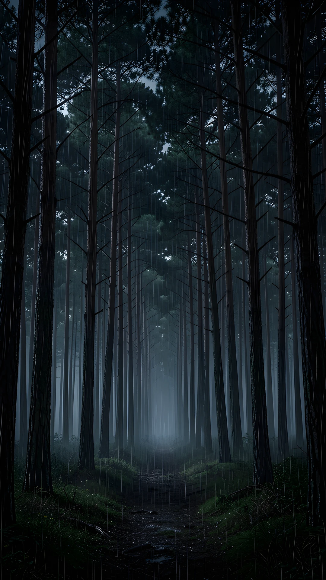 Moonlit Pine Shadows