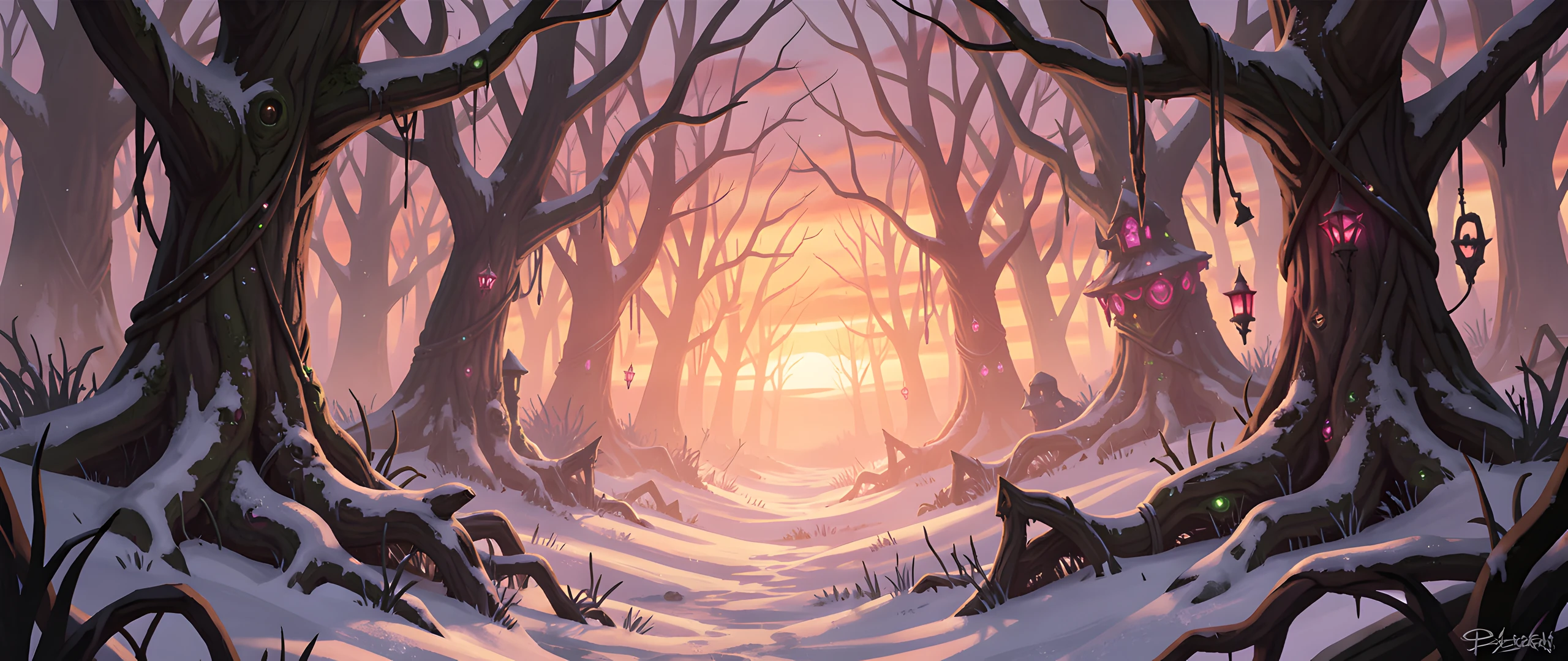 Frozen Twilight Woods