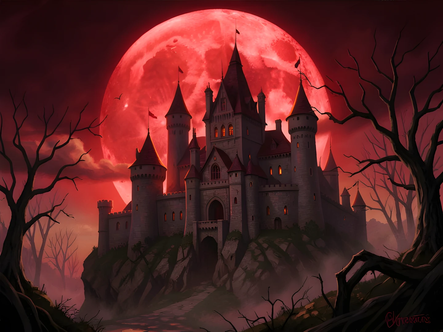 Haunted Moonlit Castle
