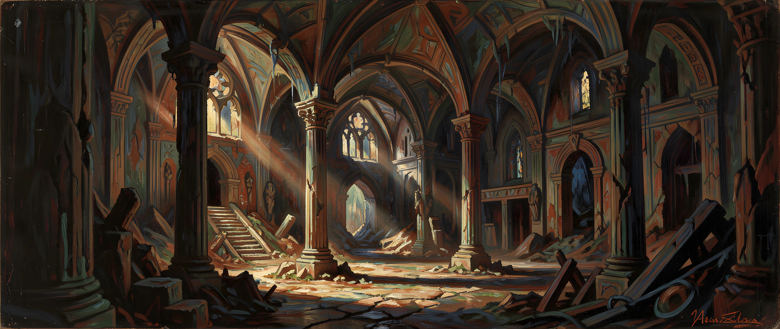 Moonlit Castle Hall
