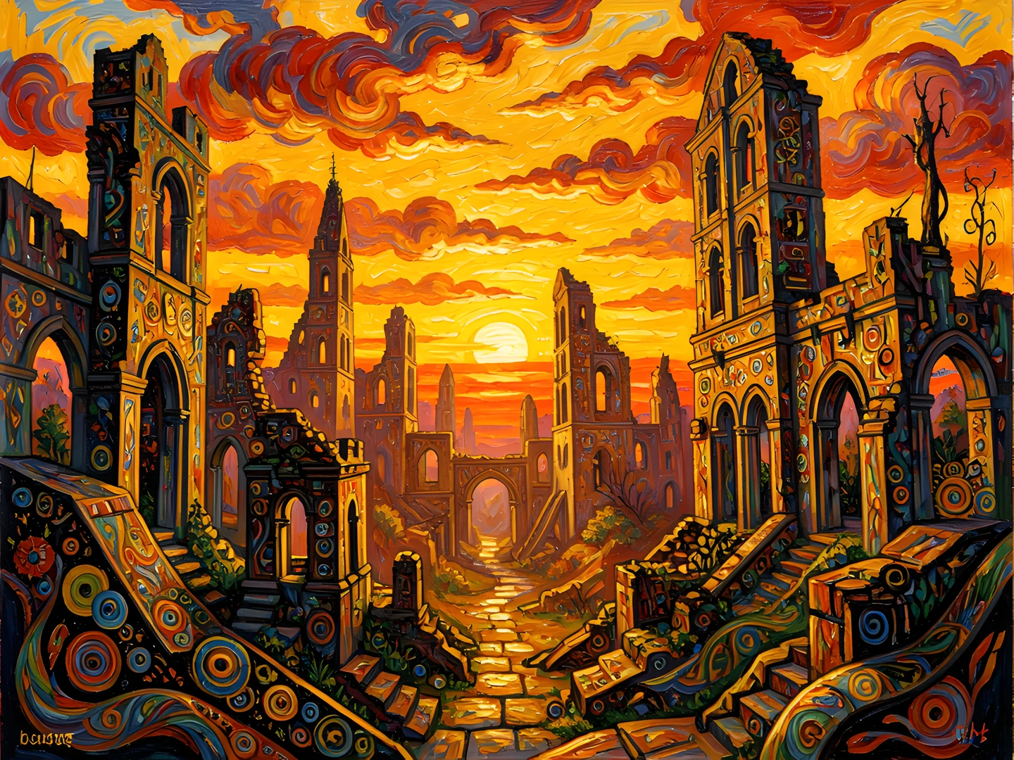 Golden Brushstrokes