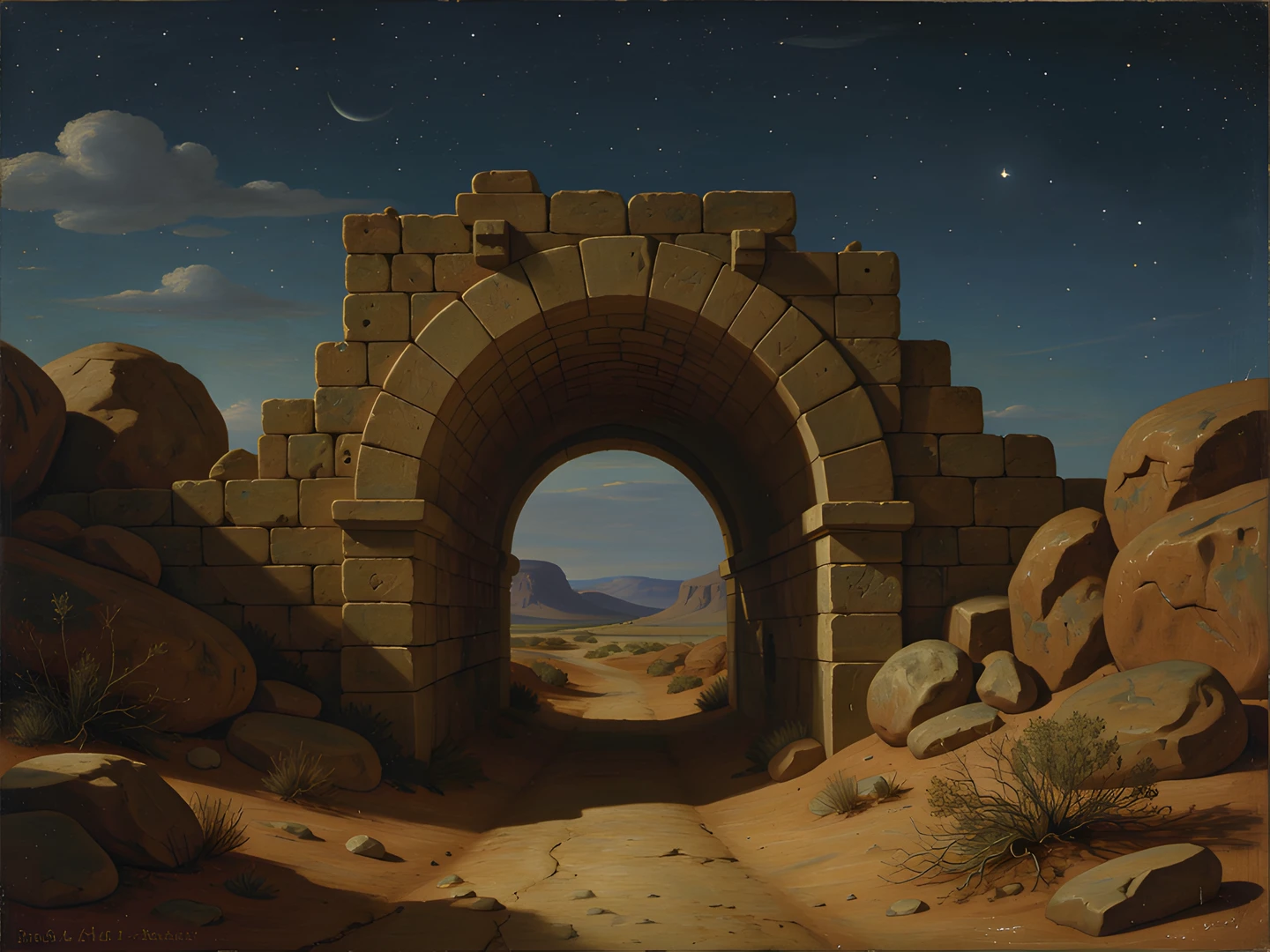 Moonlit Desert Scene