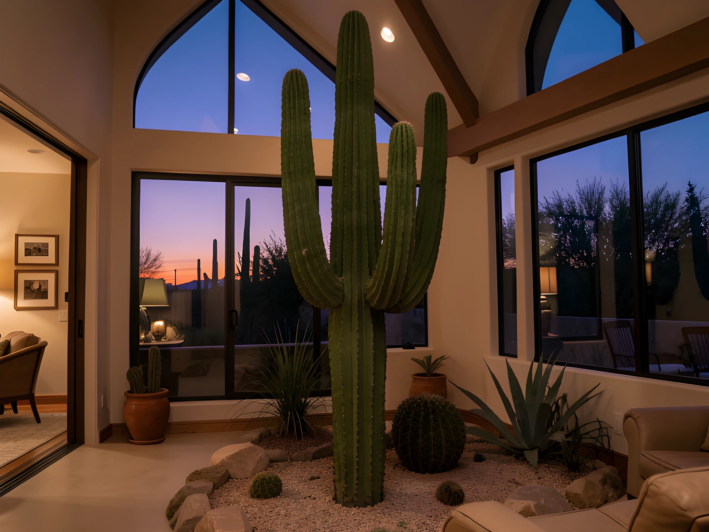 Twilight Saguaro Garden