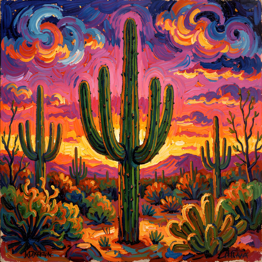 Twilight Cactus Scene