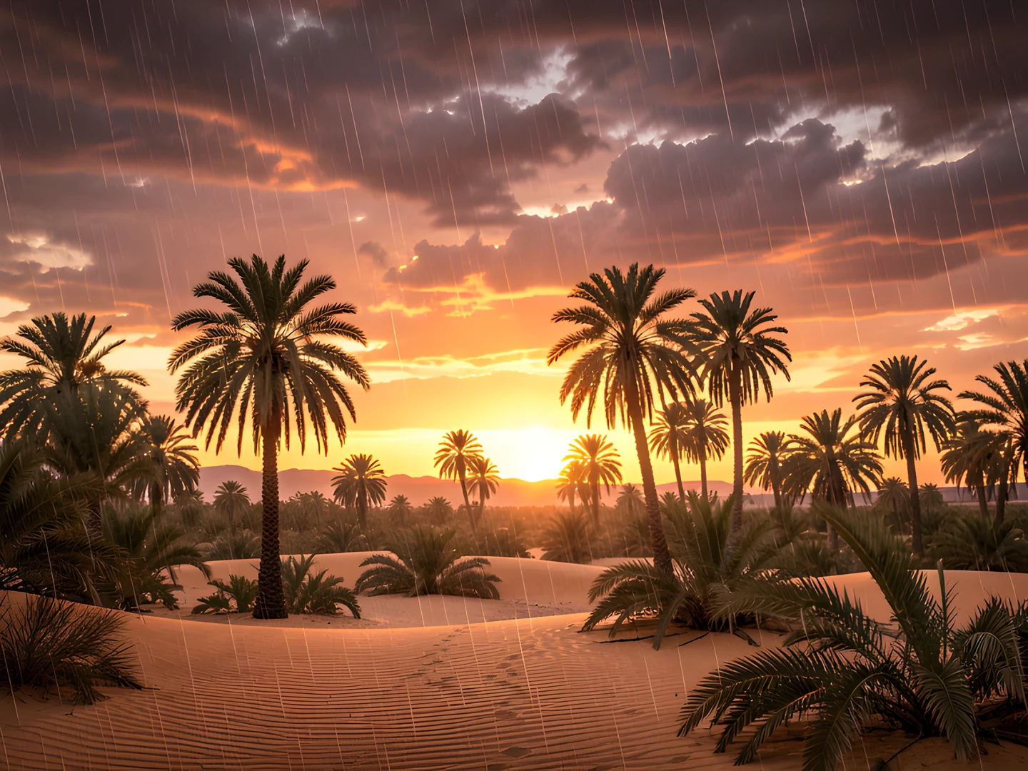Desert Sunset Oasis