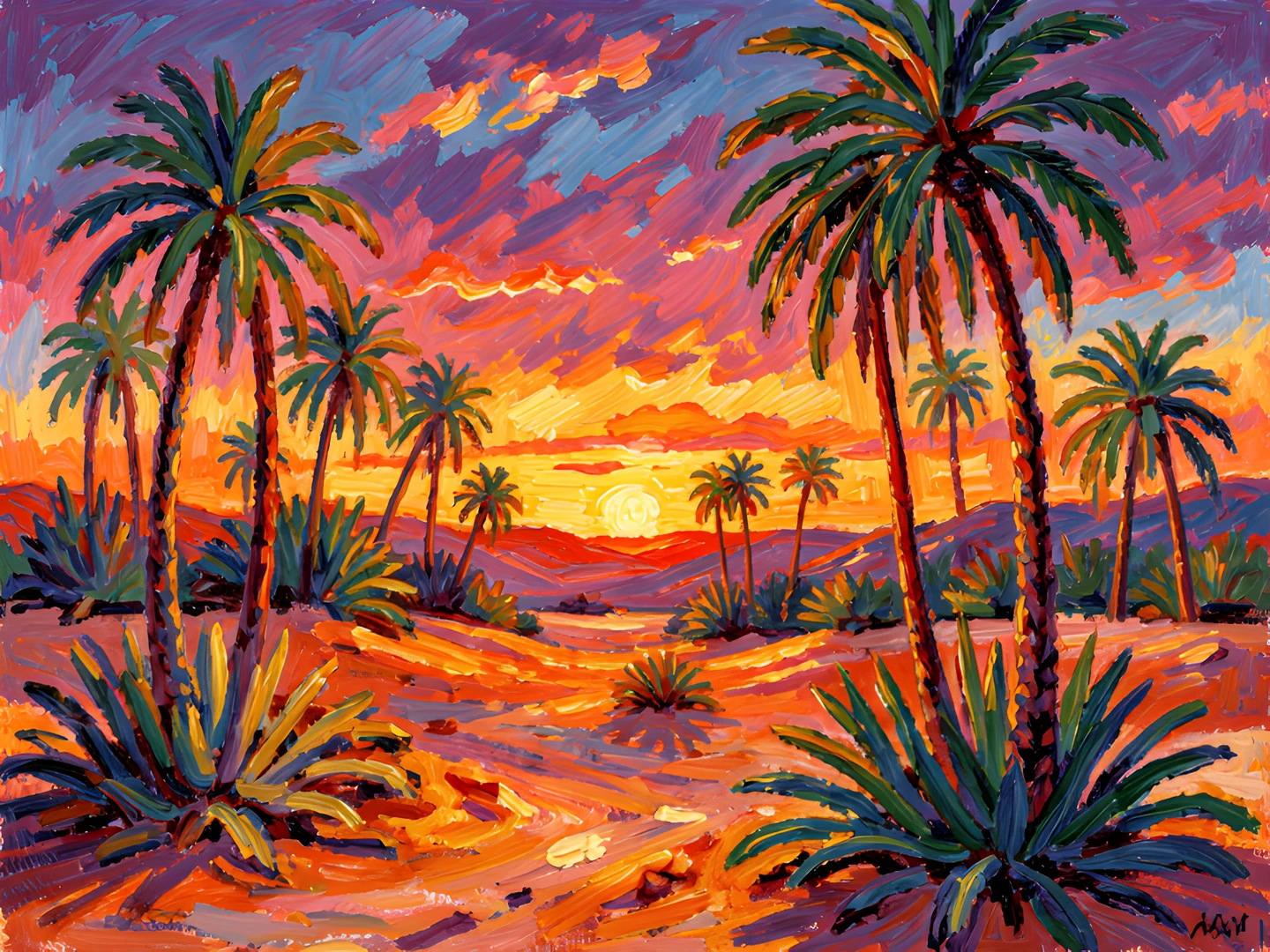 Desert Sunset Palms