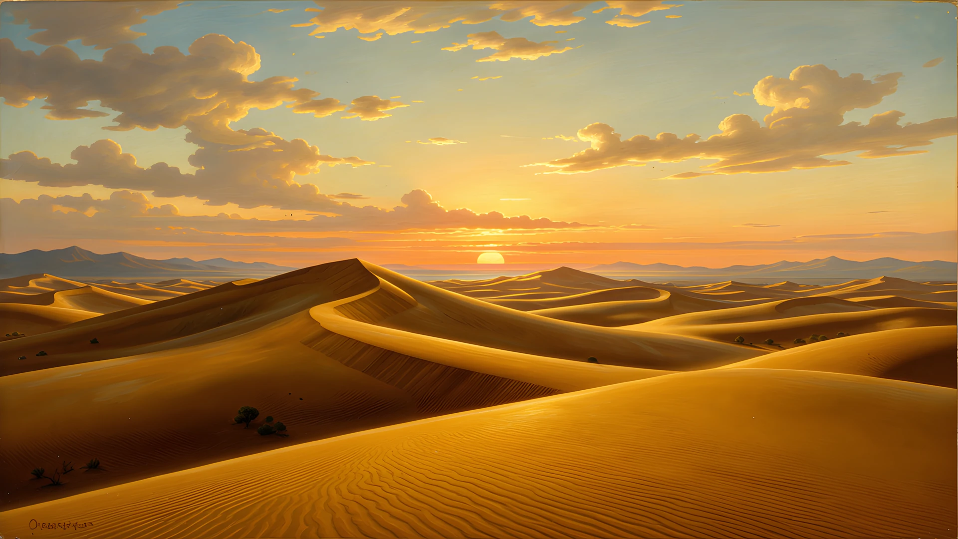 Golden Desert Dunes