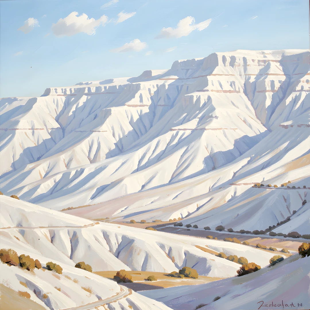 Impressionist Mountain Scene