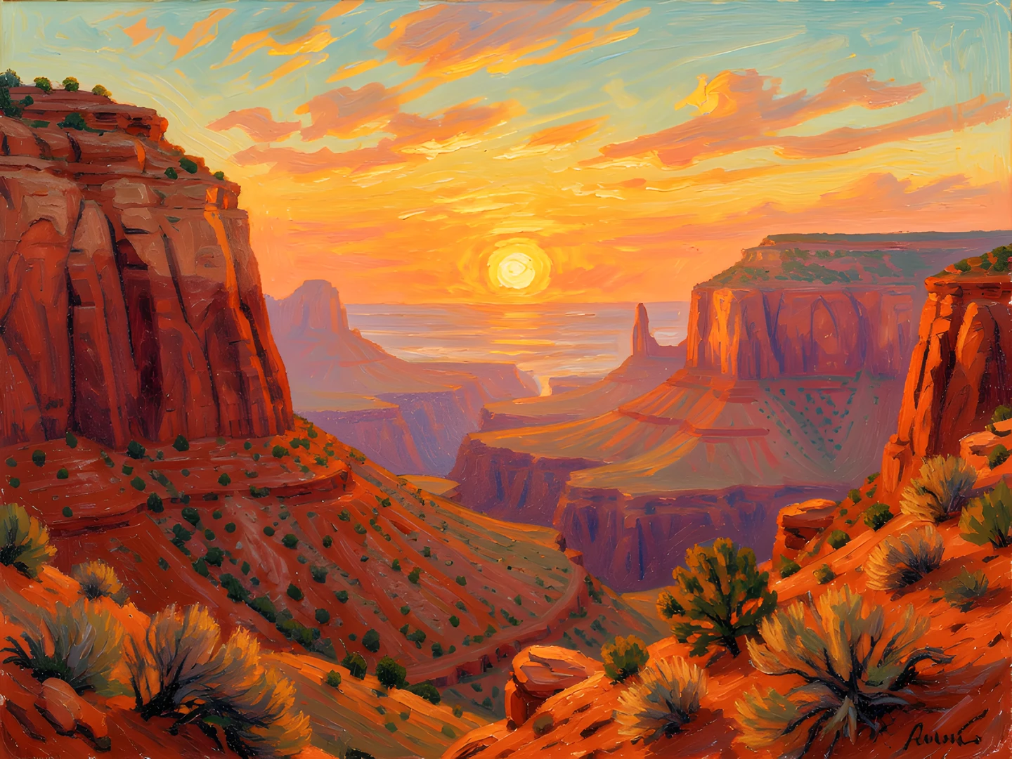 Impressionist Desert Dawn